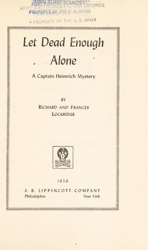Cover for Let dead enough alone; a Captain Heimrich mystery