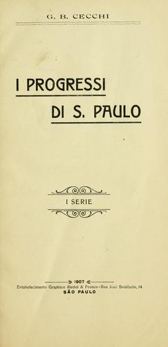 Cover for I progressi di S. Paulo.