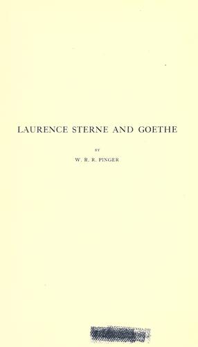 Cover for Laurence Sterne and Goethe