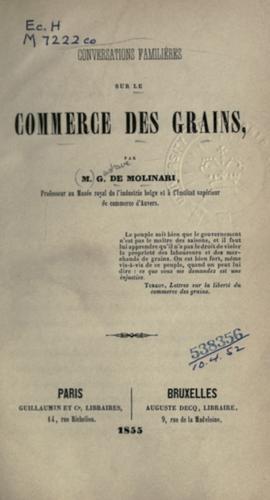 Cover for Conversations familières sur le commerce de grains.