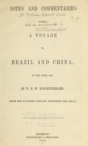 Cover for Notes and commentaries during a voyage to Brazil and China, in the year 1848
