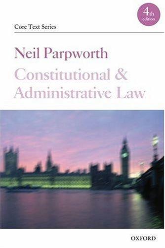 Cover for Constitutional and Administrative Law (Core Texts Series)