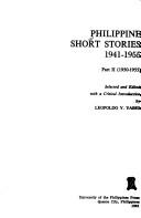 Cover for Phillipine Short Stories 1941-1955