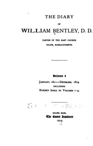 Cover for diary of William Bentley