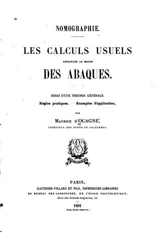 Cover for Nomographie