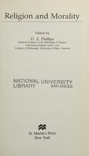 Cover for Religion and morality