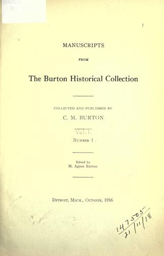 Cover for Manuscripts from the Burton Historical Collection