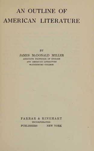 Cover for An Outline of American Literature