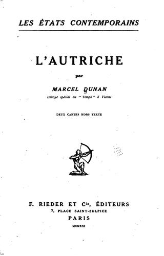 Cover for L' Autriche