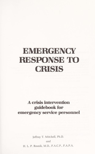 Cover for Emergency response to crisis