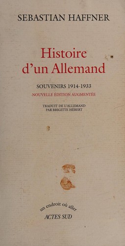 Cover for Histoire d'un Allemand