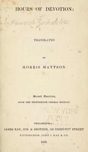 Cover for Hours of devotion