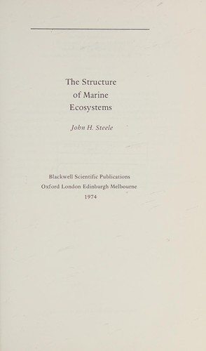Cover for The structure of marine ecosystems