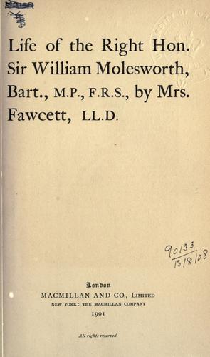 Cover for Life of the Right Hon. Sir William Molesworth, bart.