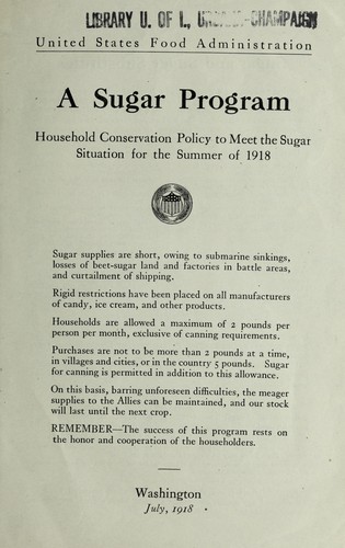 Cover for A sugar program