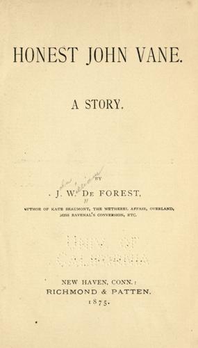 Cover for Honest John Vane