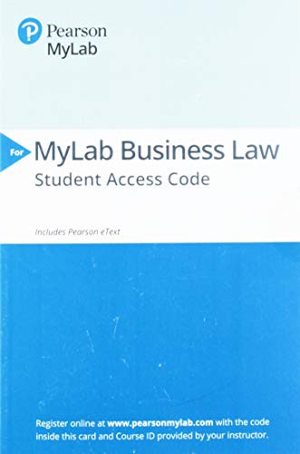 Cover for 2019 MyLab Business Law with Pearson eText -- Access Card -- for Business Law