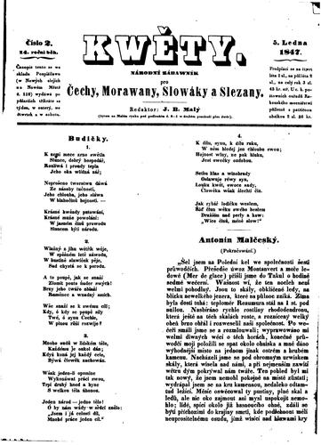 Cover for Kwěty: národní zábawník pro Čechy, Morawany, a Slowáky