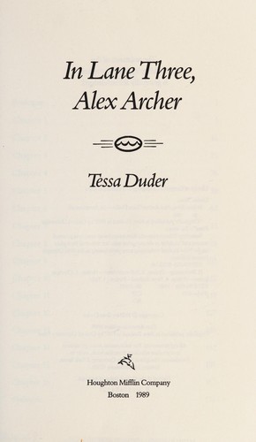 Cover for In lane three, Alex Archer