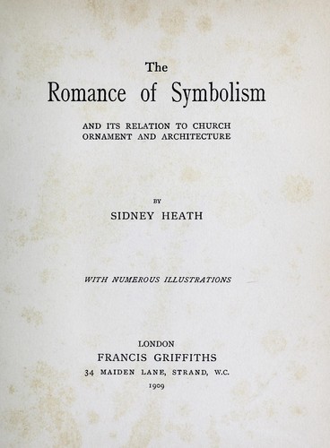 Cover for The romance of symbolism and its relation to church ornament and architecture