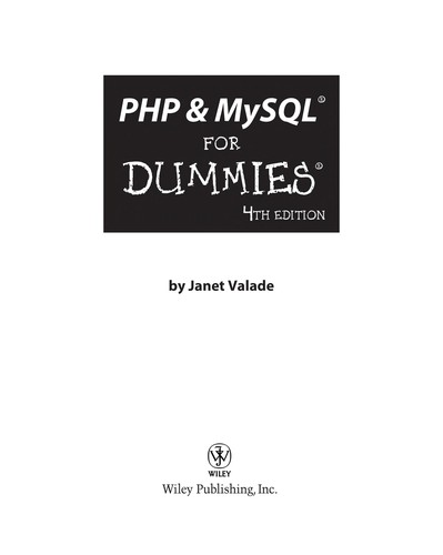 Cover for PHP & MySQL for dummies