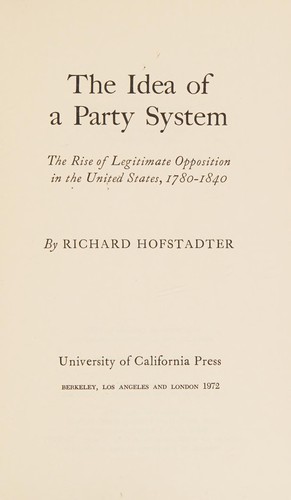 Cover for Idea of a Party System