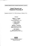 Cover for Rapid Thermal and Integrated Processing II