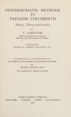 Cover for Psychosomatic methods in painless childbirth