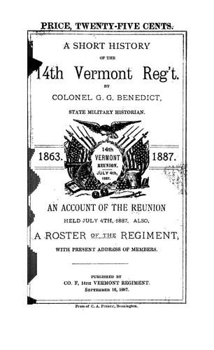 Cover for A short history of the 14th Vermont Reg't