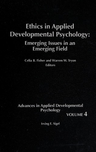 Cover for Ethics in applied developmental psychology