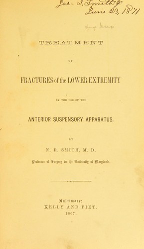 Cover for Treatment of fractures of the lower extremity by the use of the anterior suspensory apparatus.