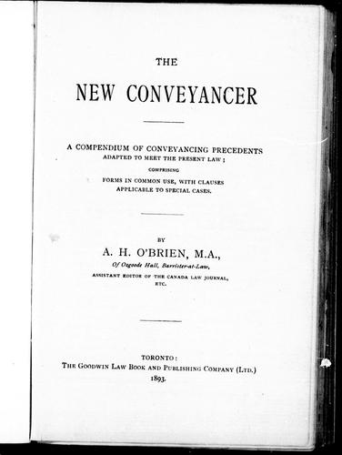 Cover for The new conveyancer