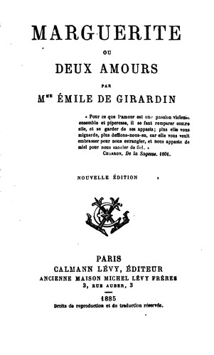 Cover for Marguerite ou Deux amours