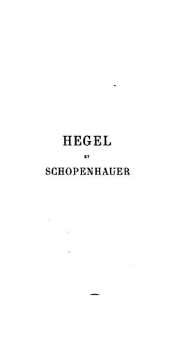 Cover for Hegel et Schopenhauer
