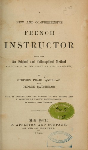 Cover for A new and comprehensive French instructor ...