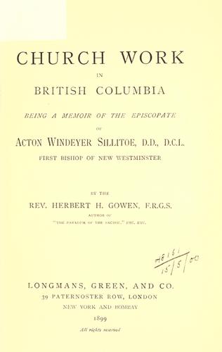 Cover for Church work in British Columbia