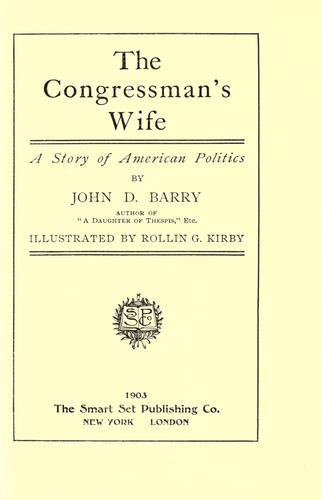 Cover for The Congressman's wife