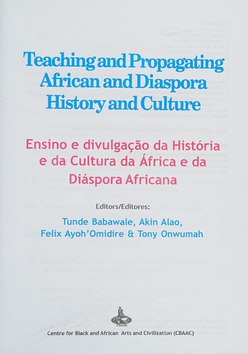 Cover for Teaching and propagating African and diaspora history and culture