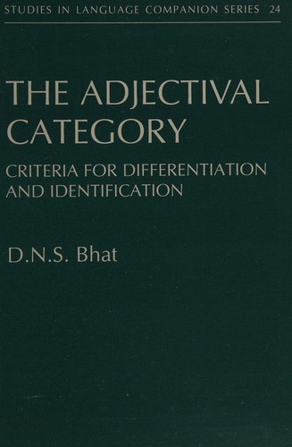 Cover for The adjectival category