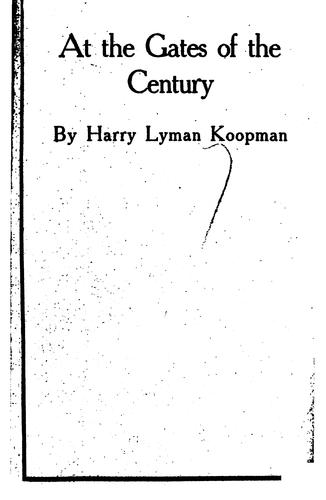 Cover for At the gates of the century