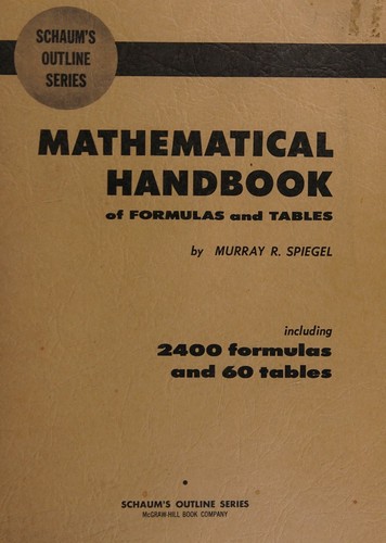 Cover for Mathematical handbook of formulas and tables