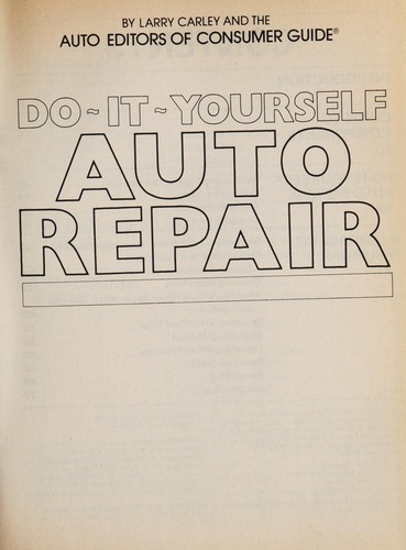 Cover for Do-it-yourself auto repair