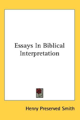 Cover for Essays In Biblical Interpretation