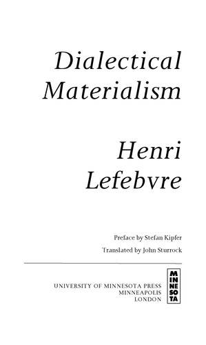Cover for Dialectical materialism