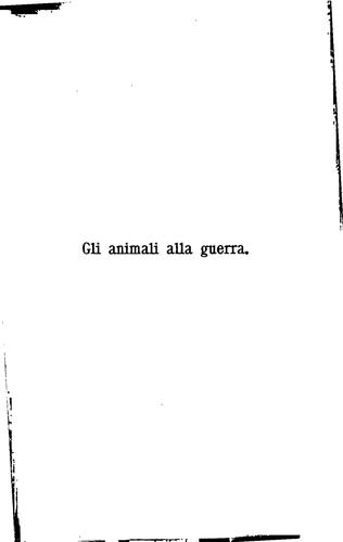 Cover for Gli animali alla guerra