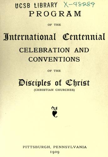 Cover for Program of the International Centennial celebration and conventions of the Disciples of Christ.