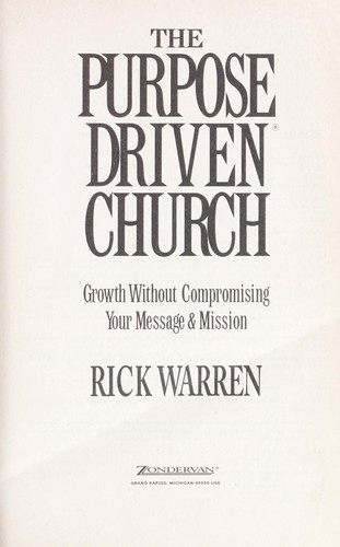 Cover for The purpose driven church