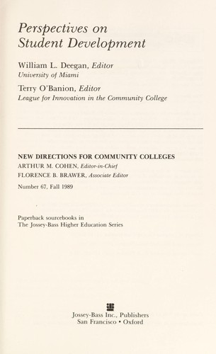 Cover for Perspectives on student development