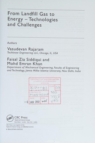 Cover for From landfill gas to energy