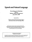 Cover for Speech and naturallanguage